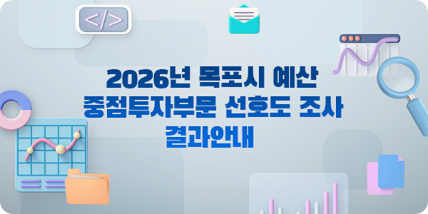 2026년 목포시 예산 중점투자부문 선호도 조사